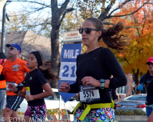 Carolyn Lyon at the 21 mile mark CIM 2016